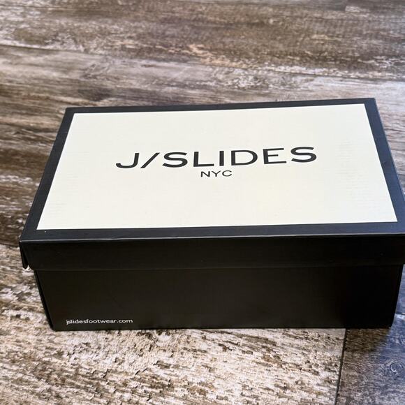 J/Slides NYC Shoes Womens Size 8 Black Faux Fur Bree Double Strap Slides NEW - Picture 3 of 11